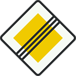 end of priority road sign