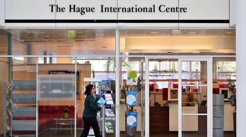 entrance of The Hague International Centre