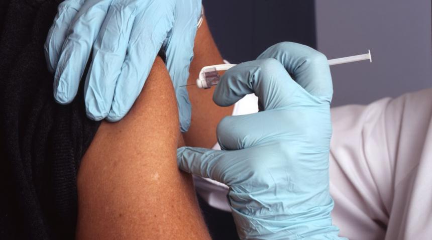A person recieving a vaccine
