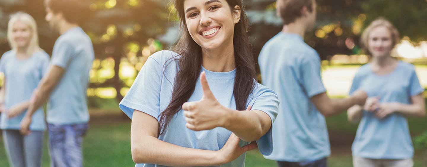 volunteer smiling