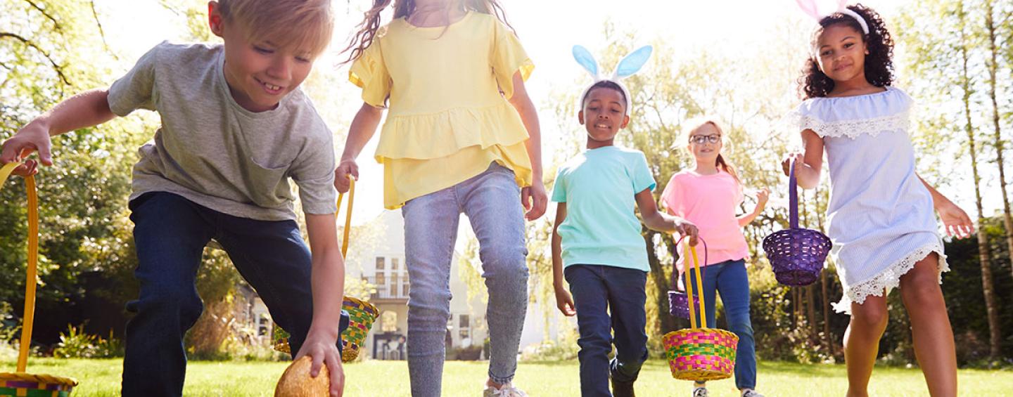 Children on an Easter egg hunt