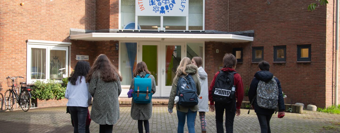 students walking