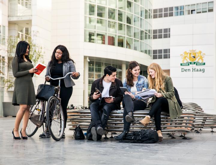 Students in front city hall